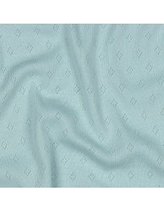 Tissu jersey maille pointelle - Bleu clair