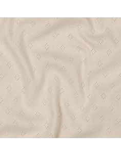 Tissu jersey maille pointelle - Beige