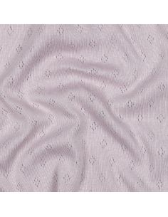 Tissu jersey maille pointelle - Lilas