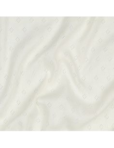 Tissu jersey maille pointelle - Écru