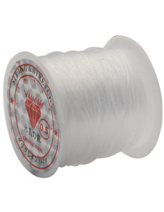 Fil de perles en plastique 0,50 mm - Transparent