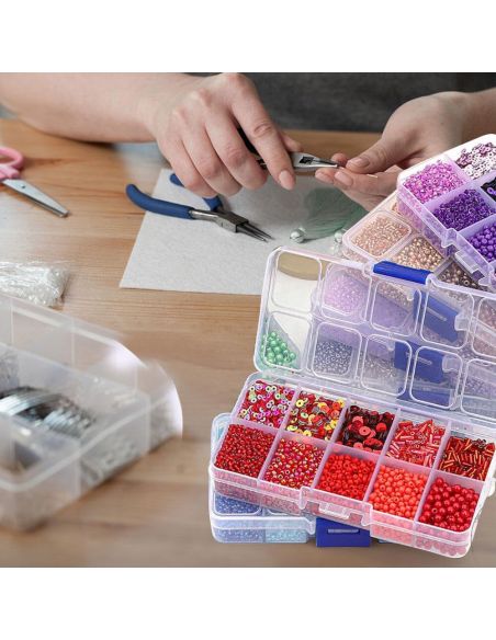 Coffret 80 grs perles de rocaille et sequins - Or