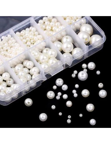 Coffret 800 perles nacrés - Ivoire