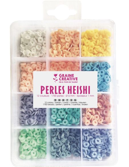Coffret de 1750 perles Heishi - Pastel