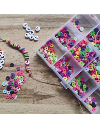 Coffret de 1750 perles Heishi - Fluorescent