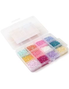 Coffret de 12 coloris de perles de rocailles 2 mm - Frosty Fizz 2