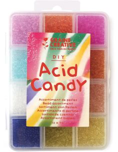 Coffret de 12 coloris de perles de rocailles 2 mm - Acid Candy
