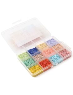 Coffret de 12 coloris de perles de rocailles 2 mm - Sweet Meringue 2