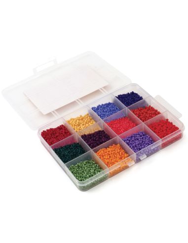 Coffret de 12 coloris de perles de rocailles 2 mm - Spice Market