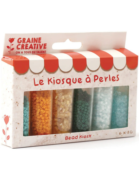 Le kiosque à perles 6 coloris de perles de rocailles 2 mm - Lagon