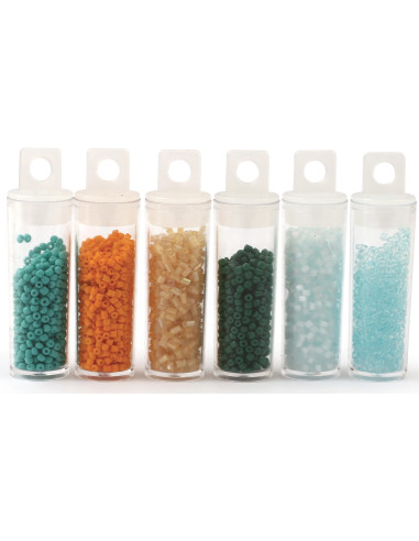 Le kiosque à perles 6 coloris de perles de rocailles 2 mm - Lagon