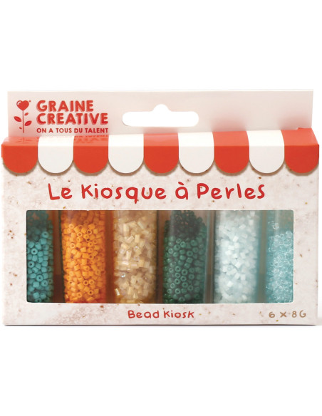 Le kiosque à perles 6 coloris de perles de rocailles 2 mm - Lagon