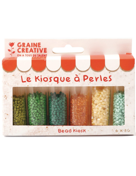Le kiosque à perles 6 coloris de perles de rocailles 2 mm - Jungle