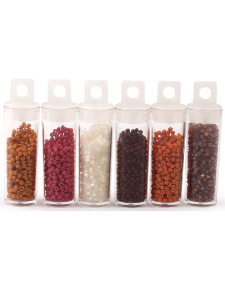 Le kiosque à perles 6 coloris de perles de rocailles 2 mm - Chai latte