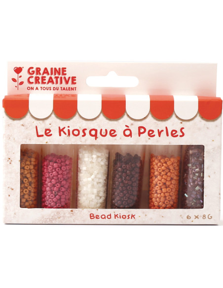 Le kiosque à perles 6 coloris de perles de rocailles 2 mm - Chai latte