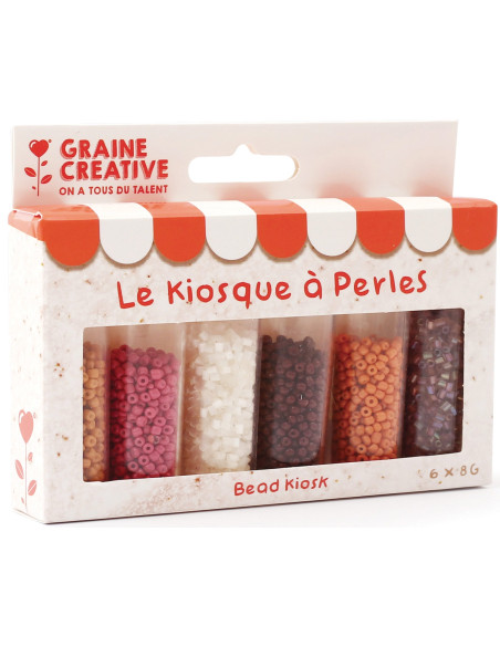 Le kiosque à perles 6 coloris de perles de rocailles 2 mm - Chai latte