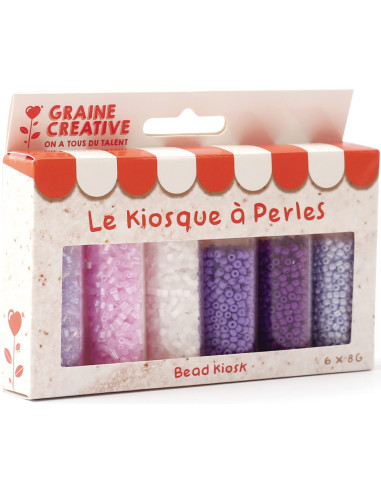 Le kiosque à perles 6 coloris de perles de rocailles 2 mm - Lavender limonade