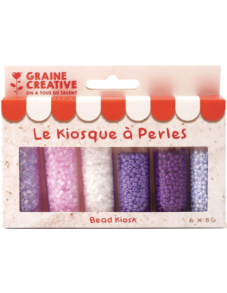 Le kiosque à perles 6 coloris de perles de rocailles 2 mm - Lavender limonade