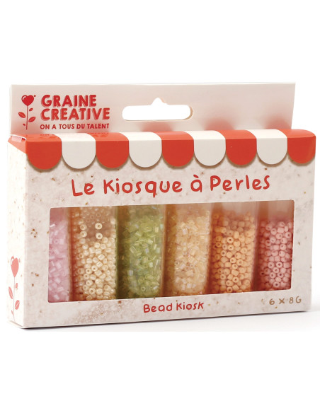 Le kiosque à perles 6 coloris de perles de rocailles 2 mm - Mochi glaces