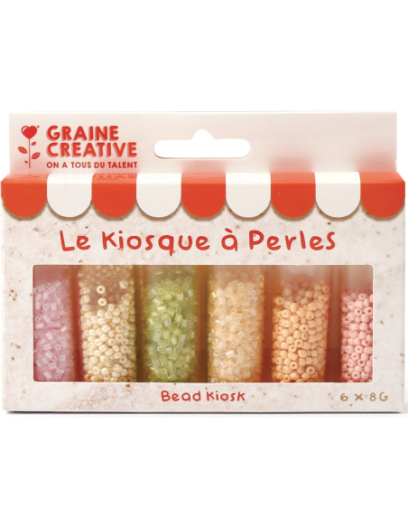 Le kiosque à perles 6 coloris de perles de rocailles 2 mm - Mochi glaces