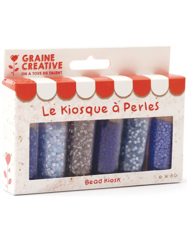 Le kiosque à perles 6 coloris de perles de rocailles 2 mm - Tempête