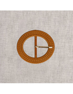 Boucle de ceinture ronde aspect résine tressée - 5 cm