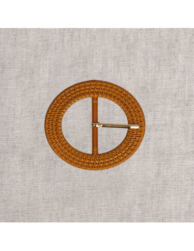 Boucle de ceinture ronde aspect résine tressée - 5 cm