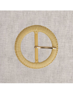 Boucle de ceinture ronde aspect fibre naturelle lisse – 5 cm