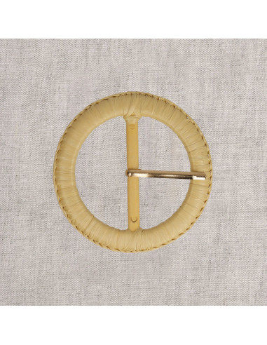 Boucle de ceinture ronde aspect fibre naturelle lisse – 5 cm