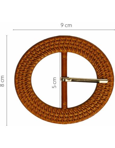 Boucle de ceinture ronde style résine tressée - 5 cm