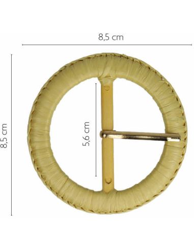Boucle de ceinture ronde style fibre naturelle lisse – 5 cm