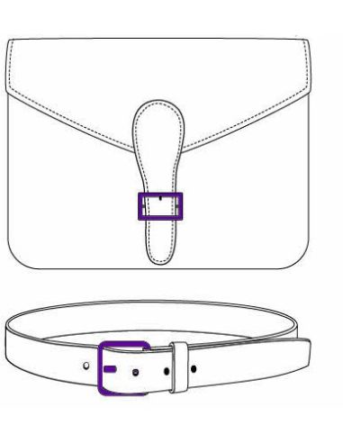 Boucle de ceinture carrée arrondie en raphia tressé – 3,5 cm