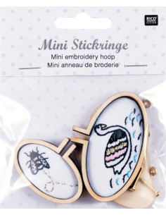 Mini cercles à broder ovales en bois pour broderie 45 et 62 mm