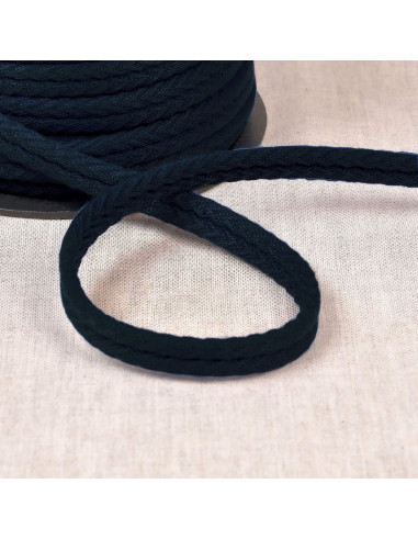 Cordon double passepoil chevrons - Bleu nuit