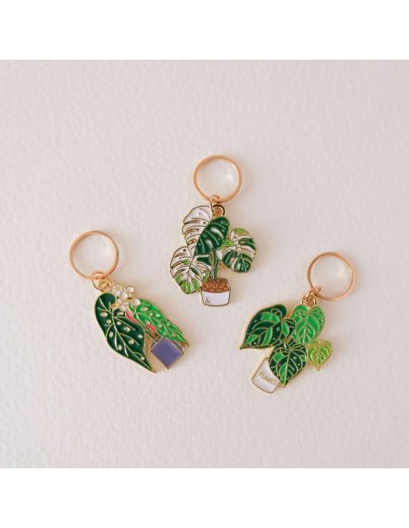 Lot de 3 anneaux marqueurs de maille - Monstera