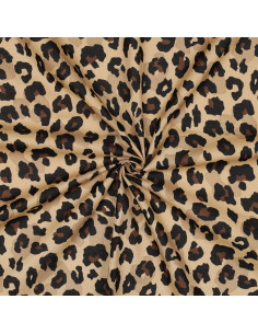 Tissu voile de coton animal - Camel