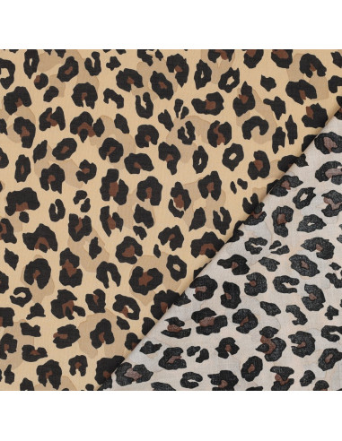 Tissu voile de coton animal - Camel