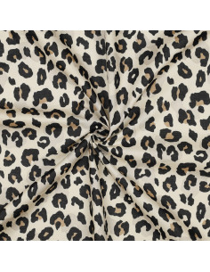 Tissu voile de coton animal - Sable