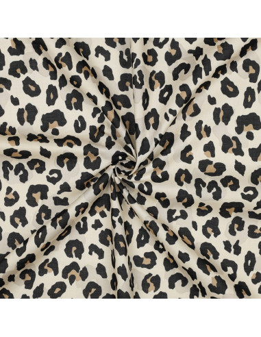Tissu voile de coton animal - Sable