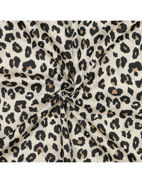Tissu voile de coton animal - Sable