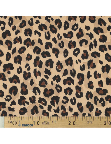 Tissu voile de coton animal - Camel