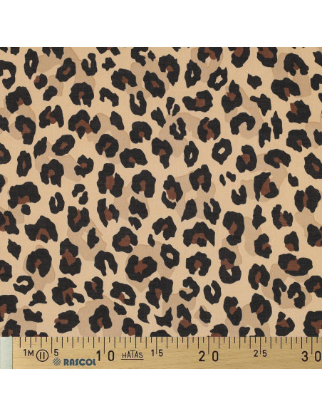 Tissu voile de coton animal - Camel