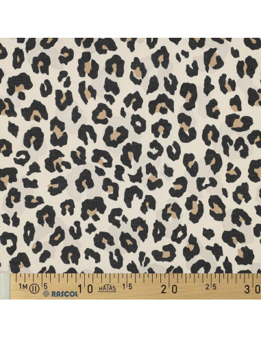 Tissu voile de coton animal - Sable