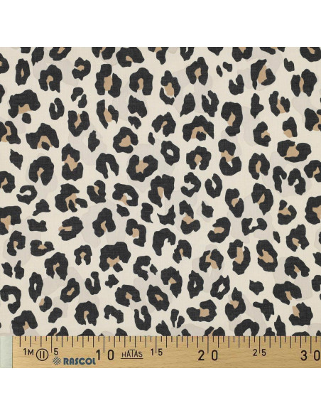 Tissu voile de coton animal - Sable