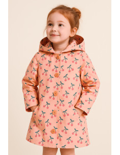 Tissu coton déperlant cerise - Pêche 2