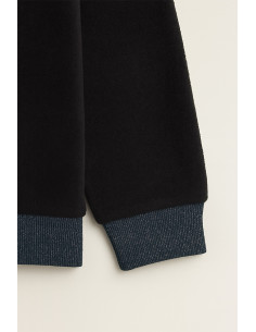 Tissu jersey bord côte lurex - Denim lurex argent 2