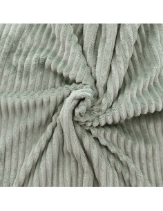 Tissu minky grosses côtes - Kaki