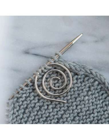 Spirale arrêt mailles pour tricot - Argent