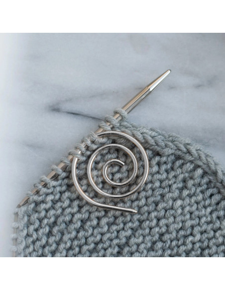 Spirale arrêt mailles pour tricot - Argent