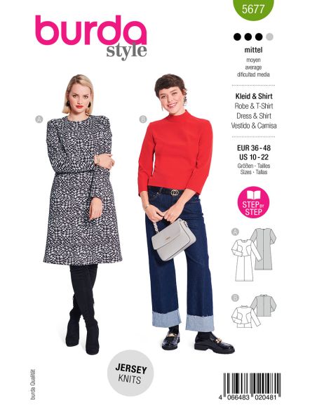 Patron de robe et T-shirt - Burda 5677